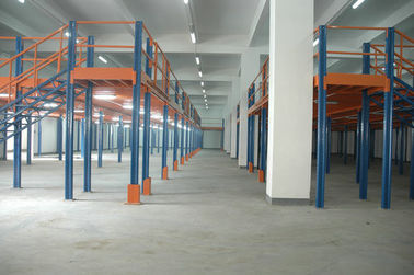 Uno/estante resistente modificado para requisitos particulares de dos pisos de la plataforma para el azul y la naranja logísticos del almacén