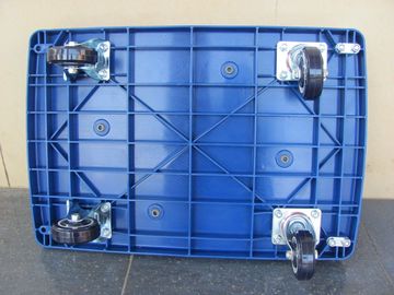 carretilla plástica movible de la plataforma 300kg con el tablero plástico azul, azul/gris